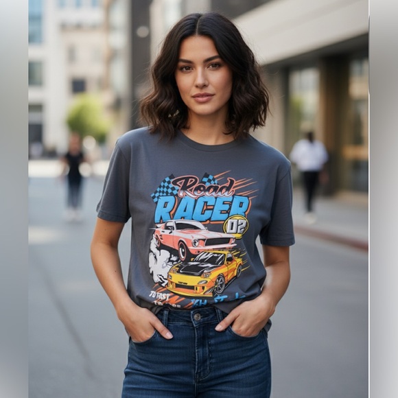 Graphic Road Racer Tee - Gray - Picture 1 of 8